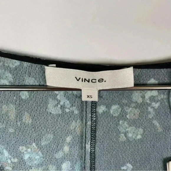 Vince Black Floral Asymmetrical Shift Midi Dress‎ - Picture 6 of 8